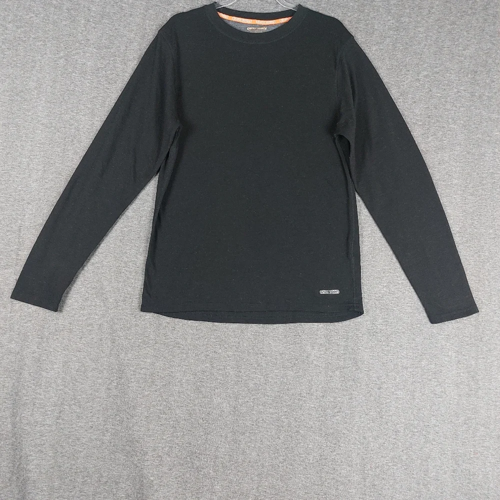 OMNI WOOL MENS BLACK POLYESTER WOOL BLEND LONG SLEEVE BASE LAYER TOP SIZE XL